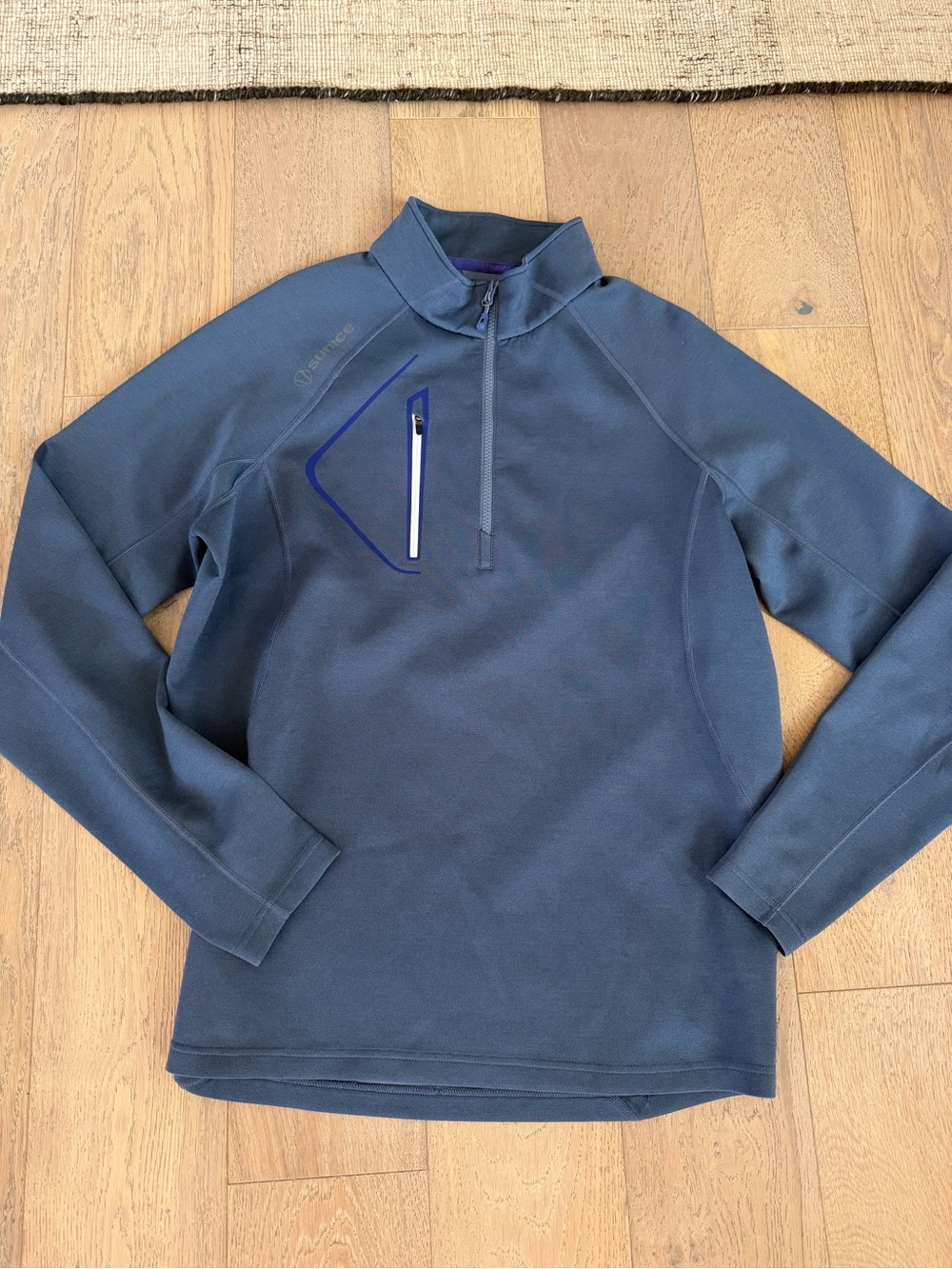 Sunice Mens Half Zip Pullover Blue Large